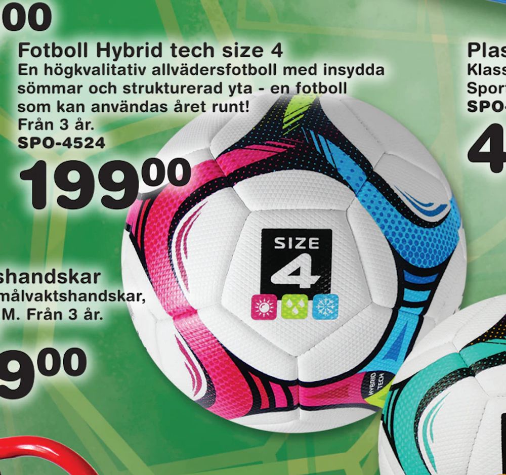 Erbjudanden på Fotboll Hybrid tech size 4 från Lekextra för 199 kr