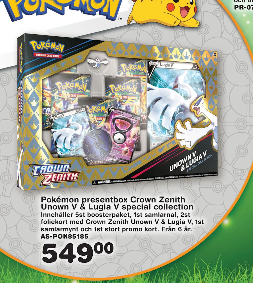 Erbjudanden på Pokémon presentbox Crown Zenith Unown V & Lugia V special collection från Lekextra för 549 kr