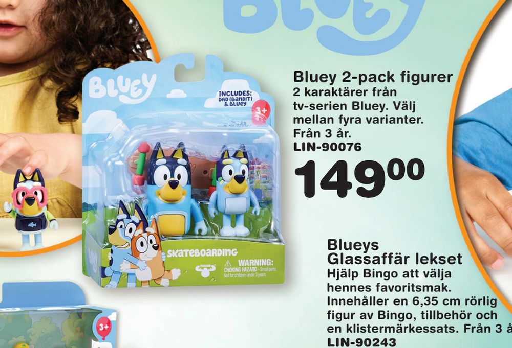 Erbjudanden på Bluey 2-pack figurer från Lekextra för 149 kr