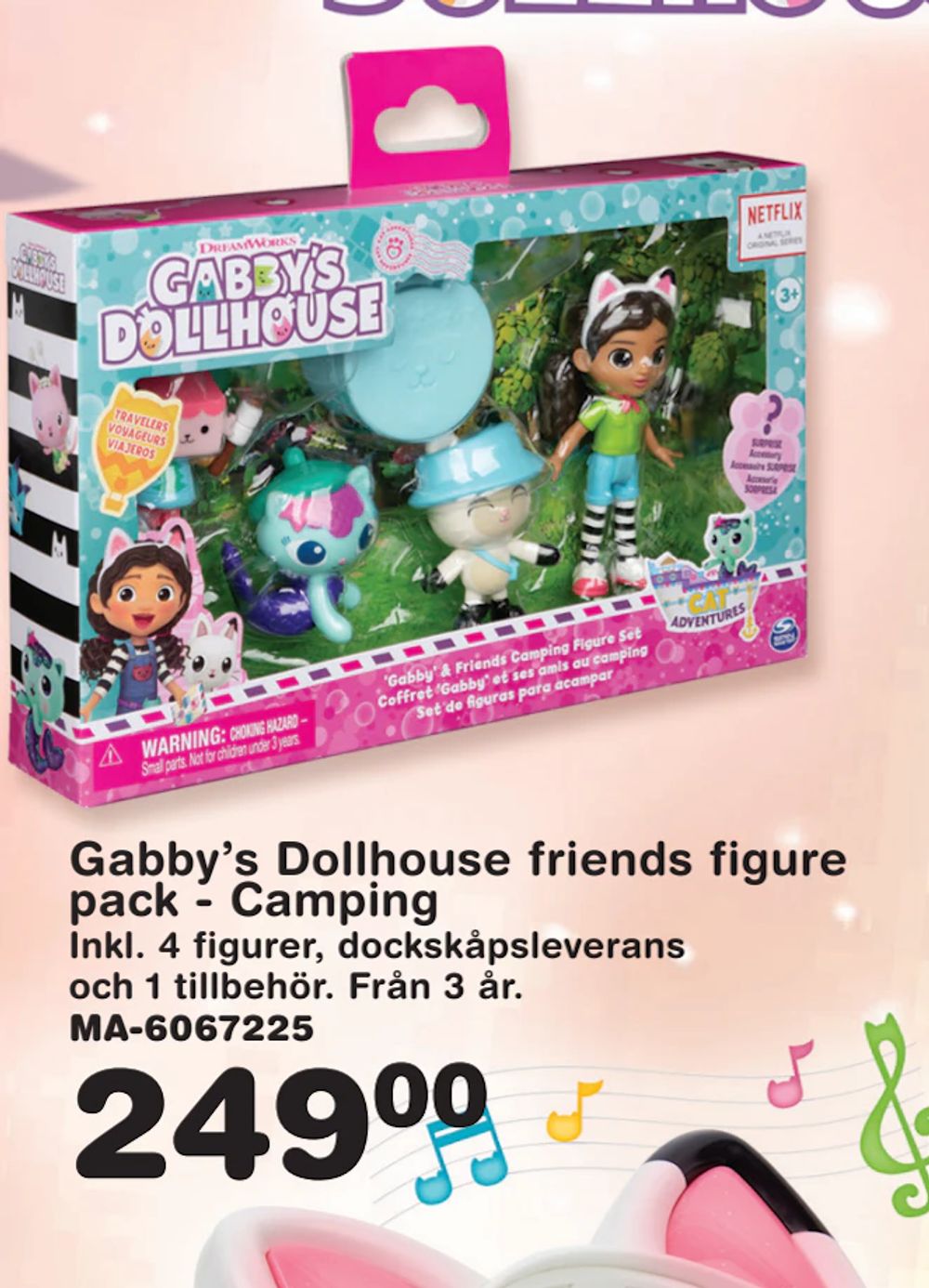 Erbjudanden på Gabby’s Dollhouse friends figure pack - Camping från Lekextra för 249 kr
