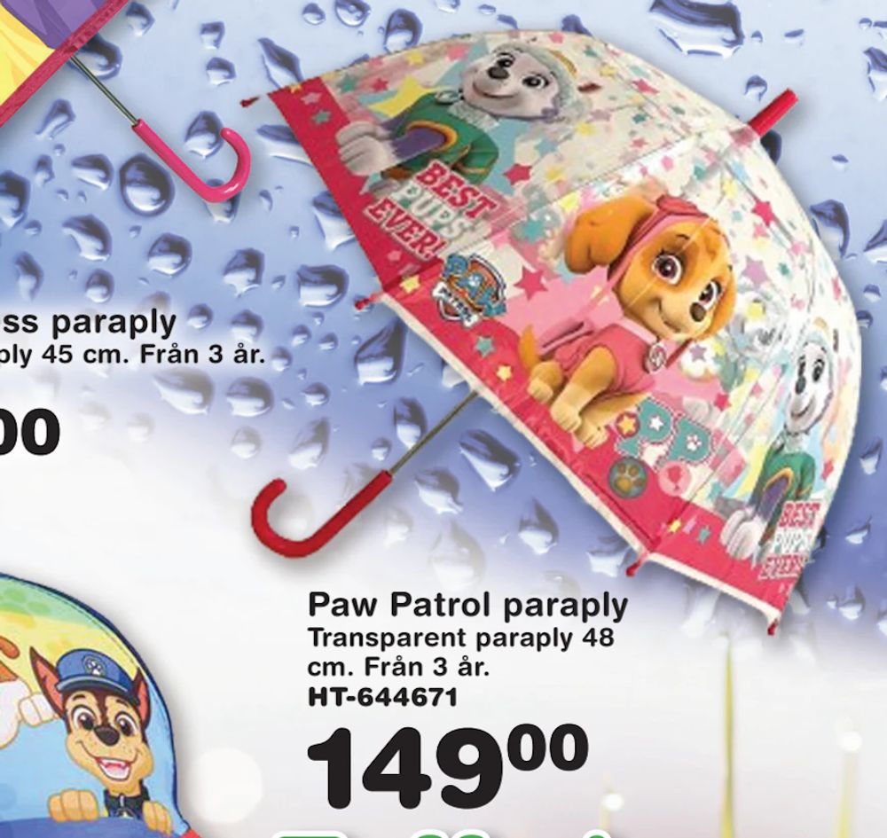 Erbjudanden på Paw Patrol paraply från Lekextra för 149 kr
