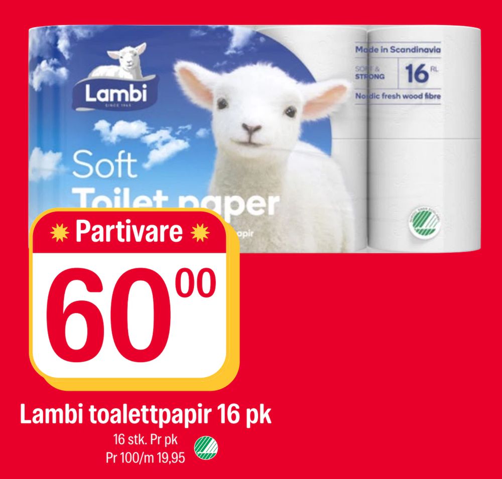 Lambi toalettpapir 16 pk
