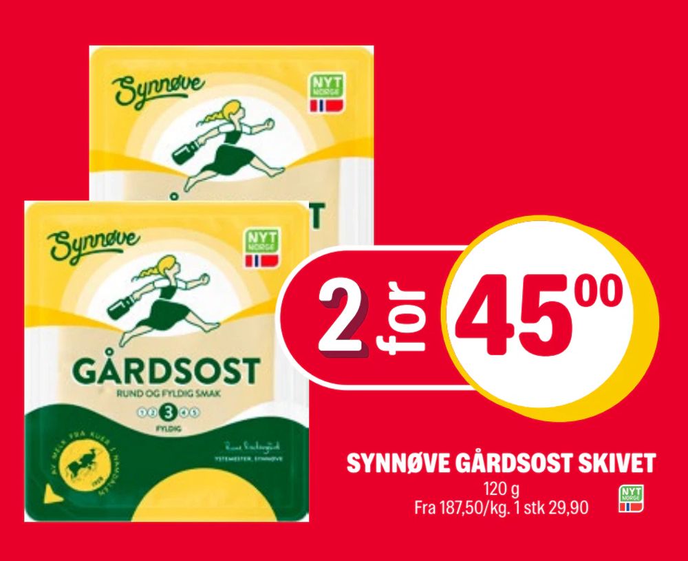 Synnøve Gårdsost Skivet