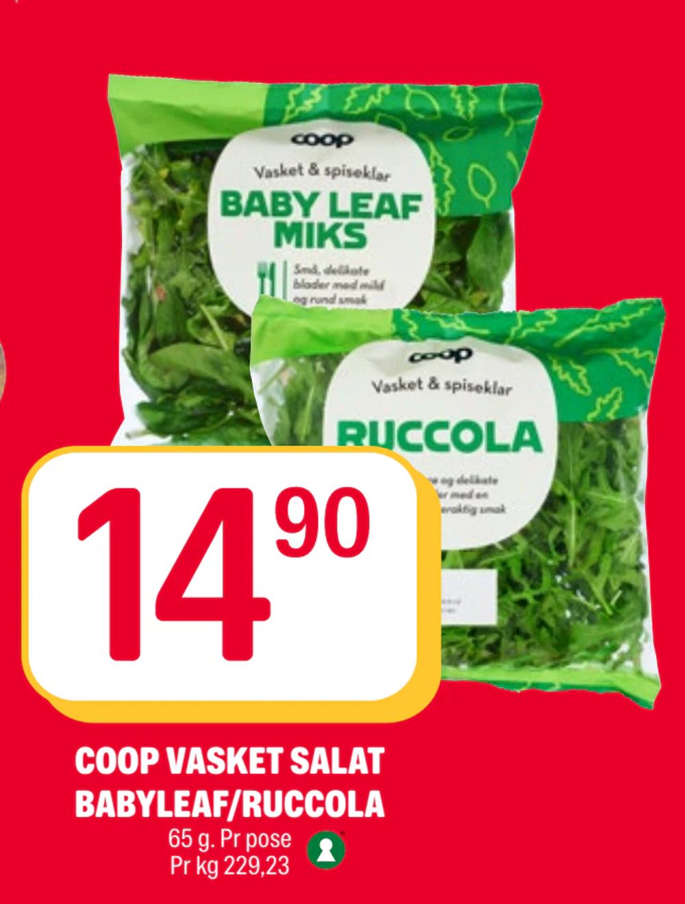 Coop Vasket Salat Babyleaf/Ruccola