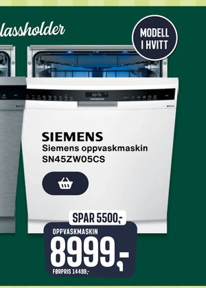 Siemens oppvaskmaskin SN45ZW05CS