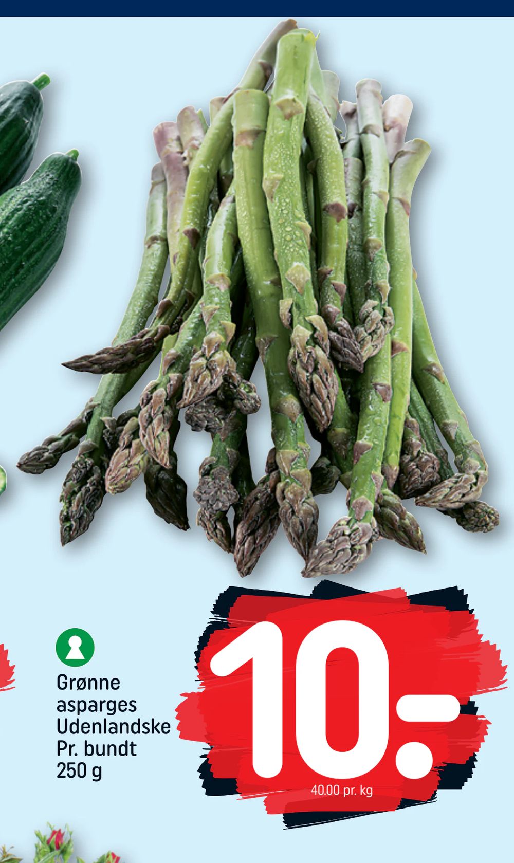 Tilbud på Grønne asparges Udenlandske Pr. bundt 250 g fra REMA 1000 til 10 kr.
