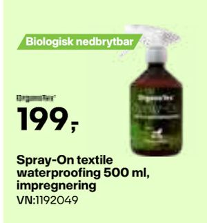 Spray-On textile waterproofing 500 ml, impregnering
