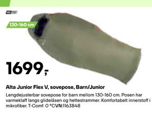 Alta Junior Flex V, sovepose, Barn/Junior