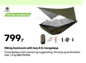 Hiking hammock with tarp 2.0, hengekøye
