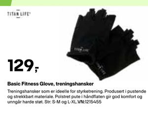 Basic Fitness Glove, treningshansker