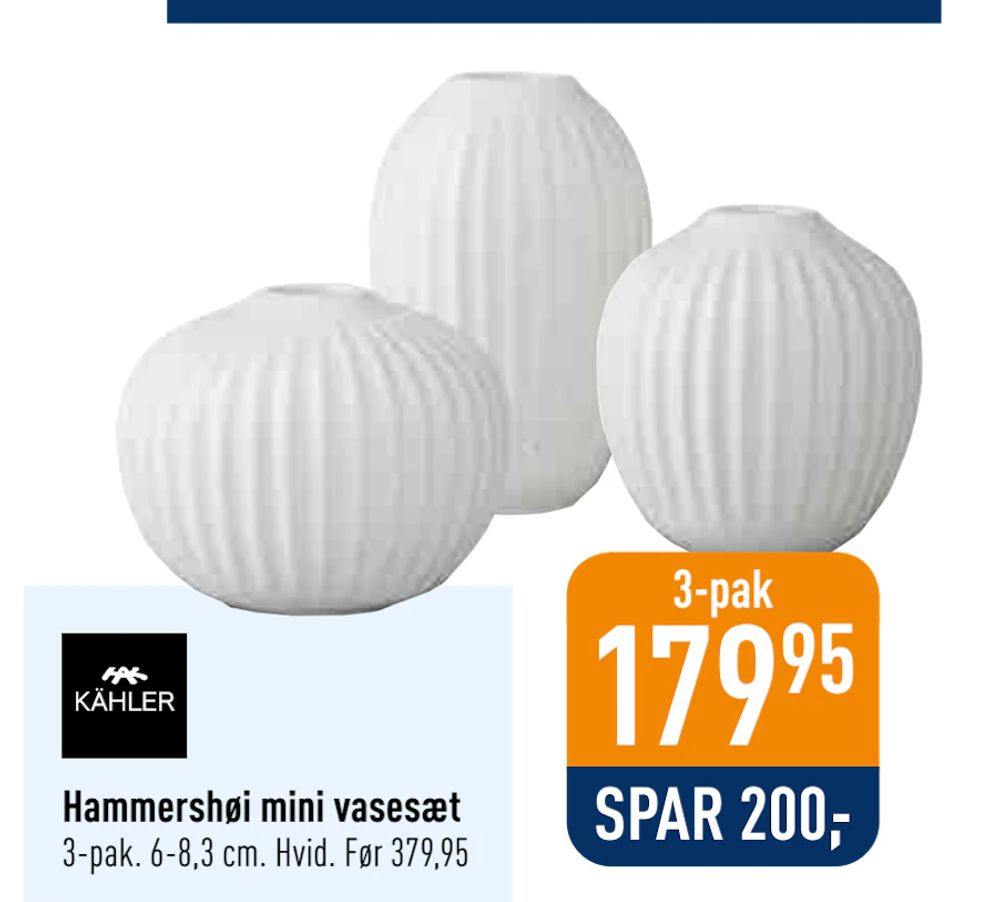 Tilbud på Hammershøi mini vasesæt fra Imerco til 179,95 kr.