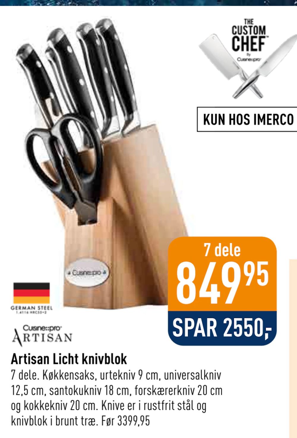 Tilbud på Artisan Licht knivblok fra Imerco til 849,95 kr.