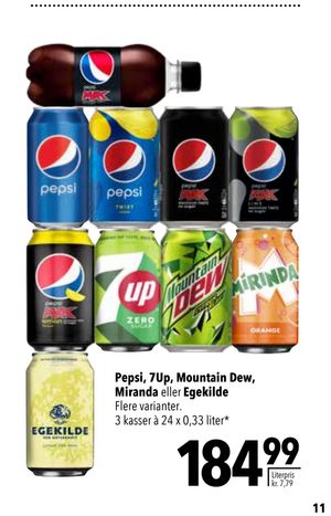 Pepsi, 7Up, Mountain Dew, Miranda eller Egekilde