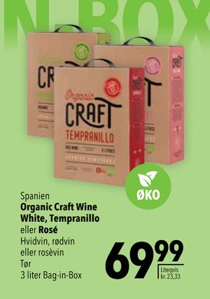 Organic Craft Wine White, Tempranillo eller Rosé