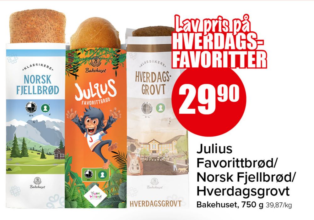 Julius Favorittbrød/ Norsk Fjellbrød/ Hverdagsgrovt