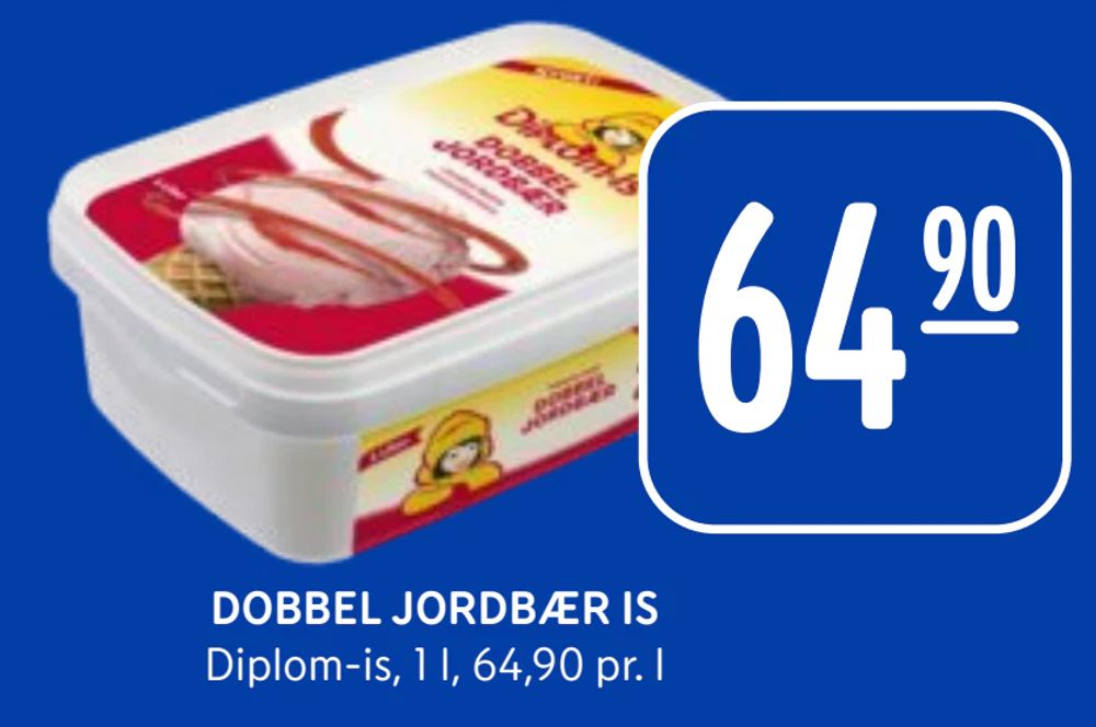 Dobbel Jordbær Is