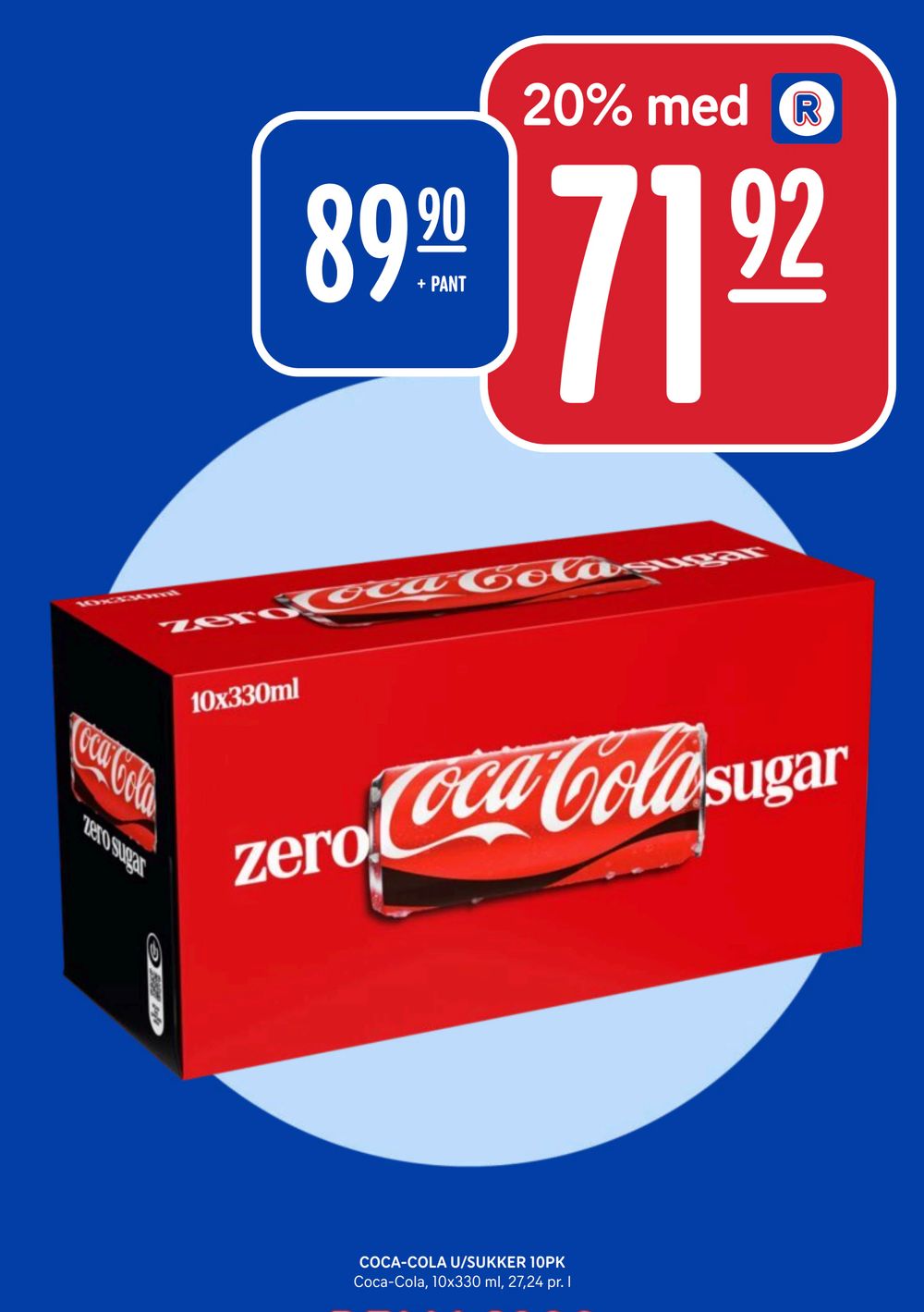Coca-cola U/Sukker 10Pk