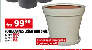 POTTE CANNES CRÈME INKL SKÅL