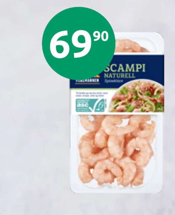 Fiskemannen scampi naturell spiseklar