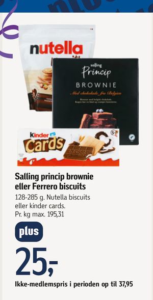 Salling princip brownie eller Ferrero biscuits