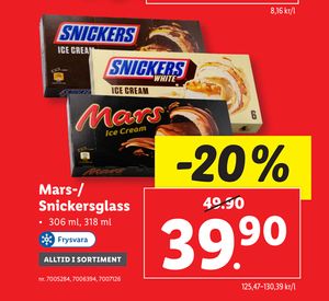Mars-/ Snickersglass