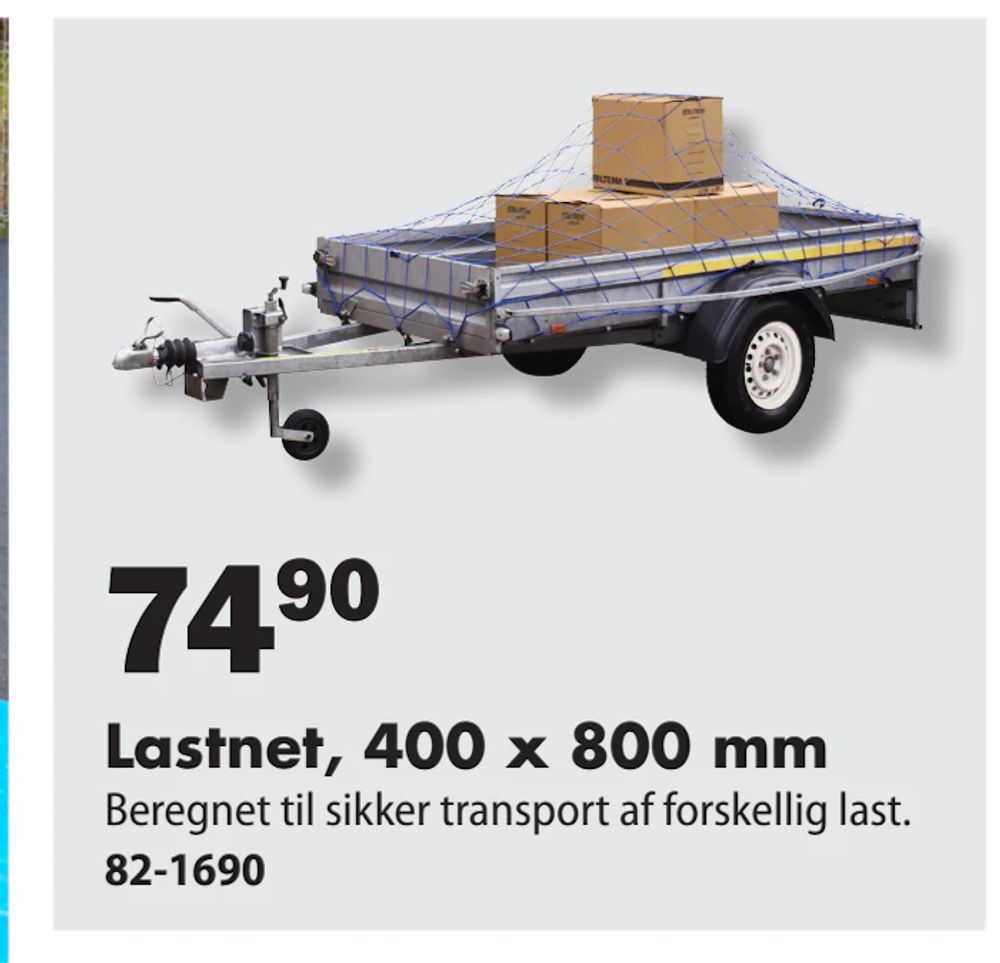 Tilbud på Lastnet, 400 x 800 mm fra Biltema til 74,90 kr.