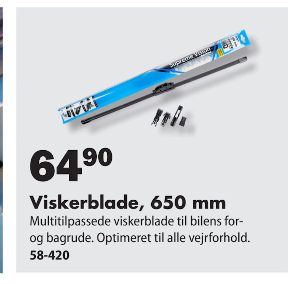 Tilbud på Viskerblade, 650 mm fra Biltema til 64,90 kr.