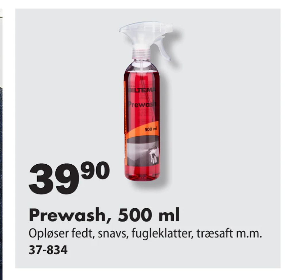 Tilbud på Prewash, 500 ml fra Biltema til 39,90 kr.