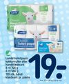 Lambi toiletpapir, køkkenruller eller håndklædeark 8 rl/705 g 4 rl/566 g 120 stk. håndklædeark pr. pakke
