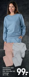 Sweatshirt eller sweatpants Grå, rosa eller blå melange