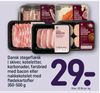 Dansk stegeflæsk i skiver, koteletter, karbonader, farsbrød med bacon eller nakkekotelet med flødekartofler 350-500 g
