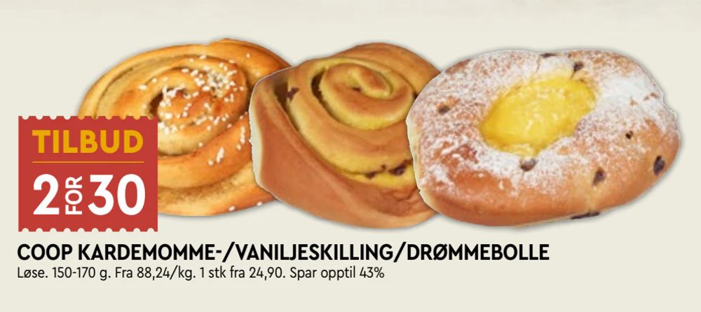 Coop Kardemomme-/Vaniljeskilling/Drømmebolle