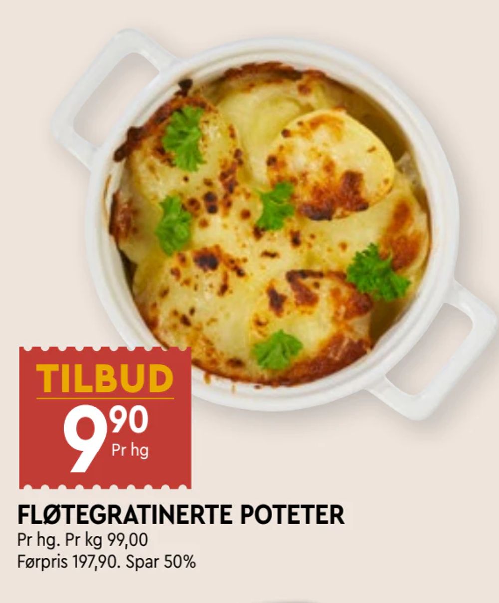 Fløtegratinerte Poteter