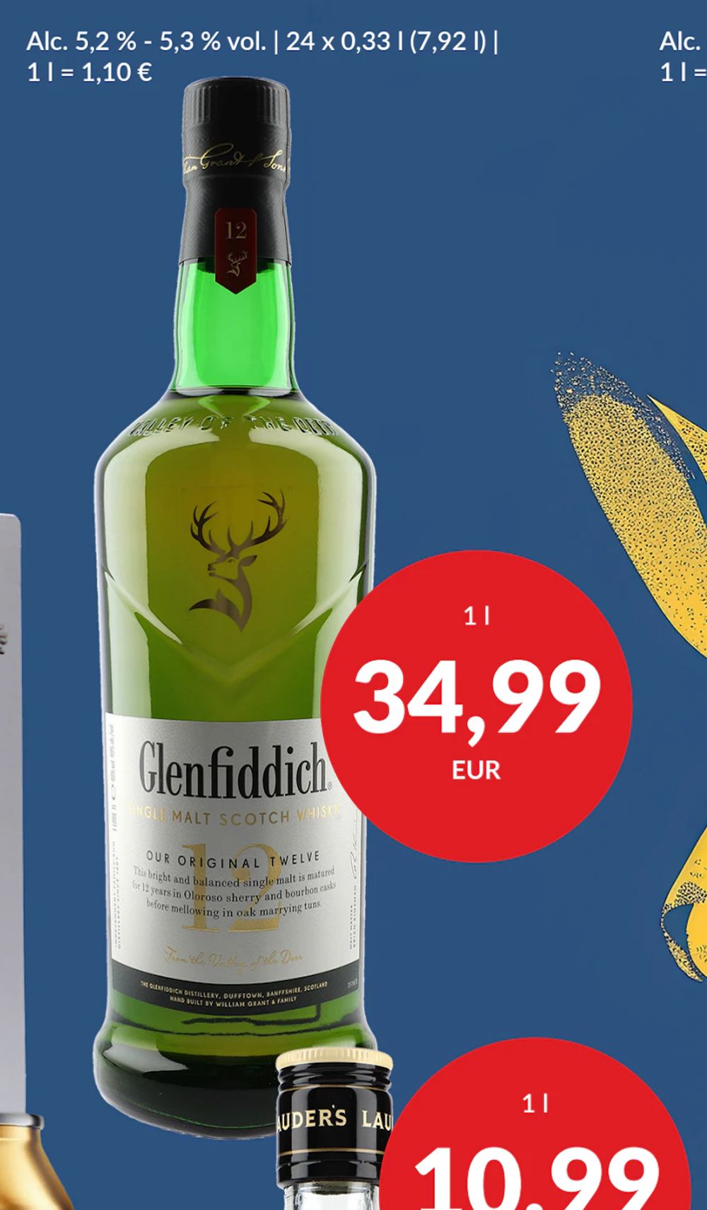 Erbjudanden på GLENFIDDICH 12Y från Nielsen Scan-Shop för 34,99 €