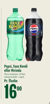 Pepsi, Faxe Kondi eller Mirinda