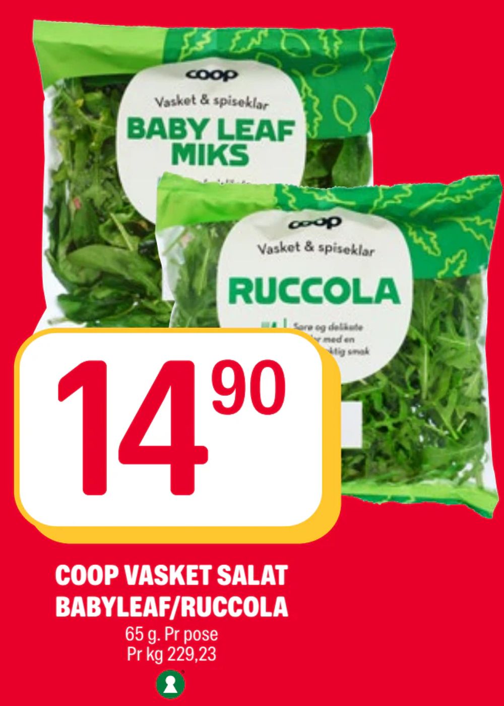 Coop Vasket Salat Babyleaf/Ruccola