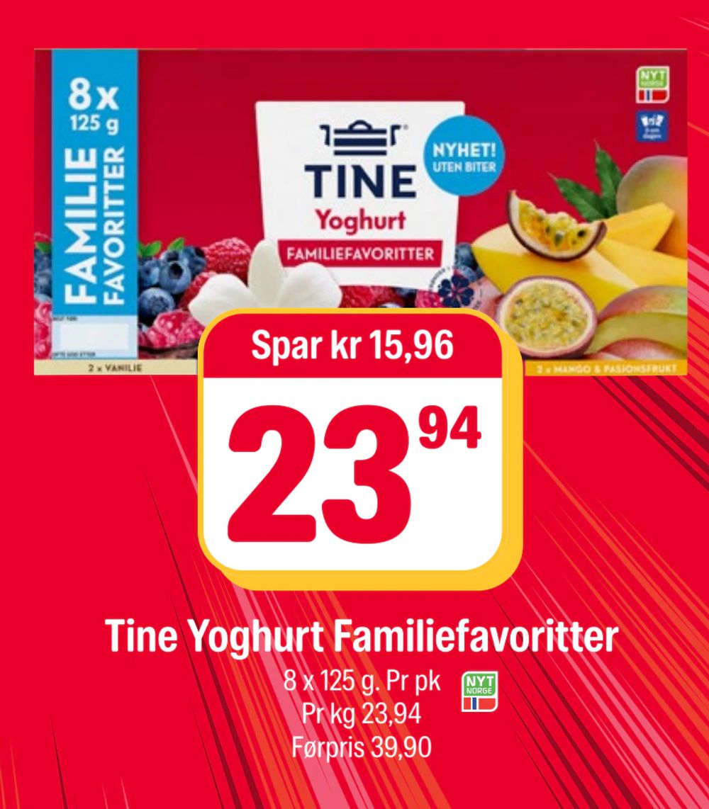 Tine Yoghurt Familiefavoritter