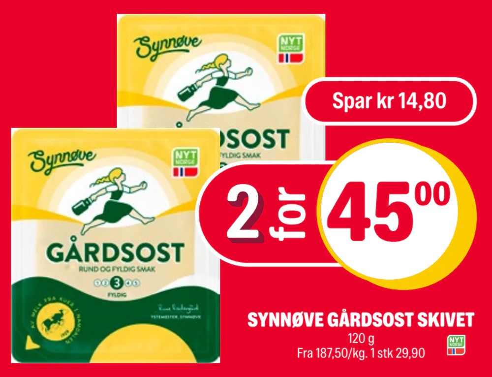 Synnøve Gårdsost Skivet