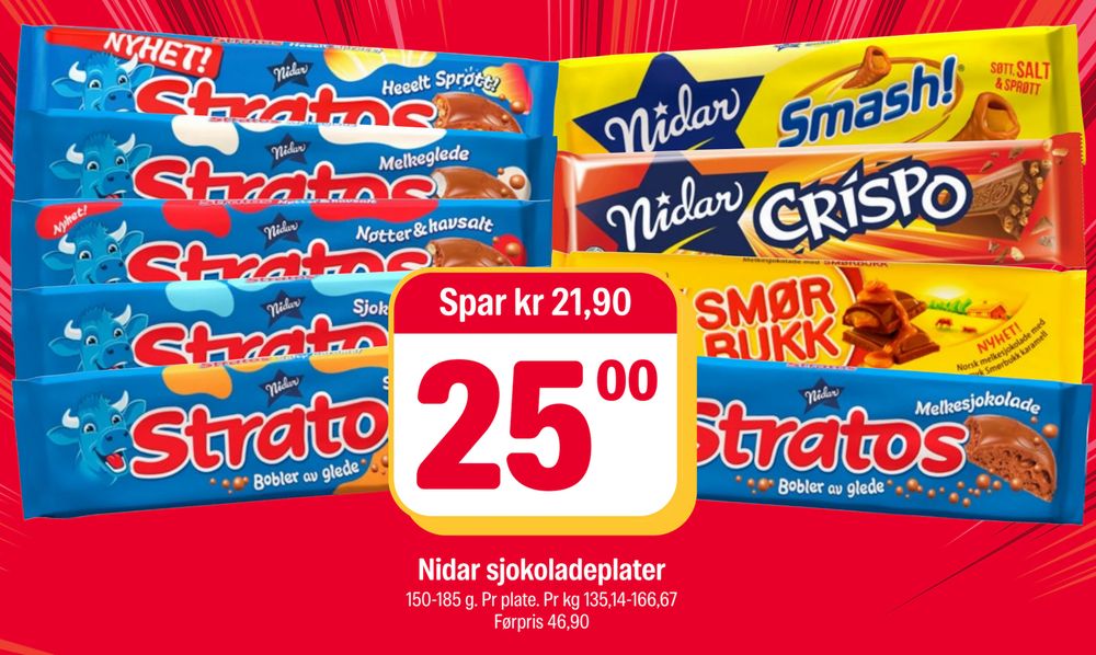 Nidar sjokoladeplater