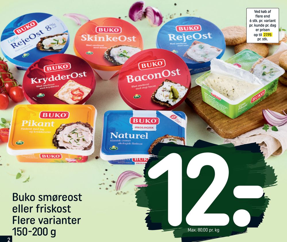 Buko smøreost eller friskost Flere varianter 150-200 g