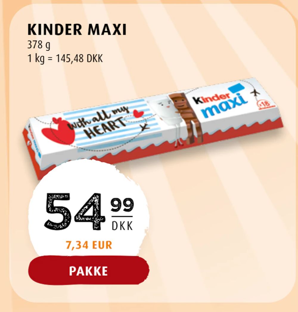 Tilbud på KINDER MAXI fra Scandinavian Park til 54,99 kr.