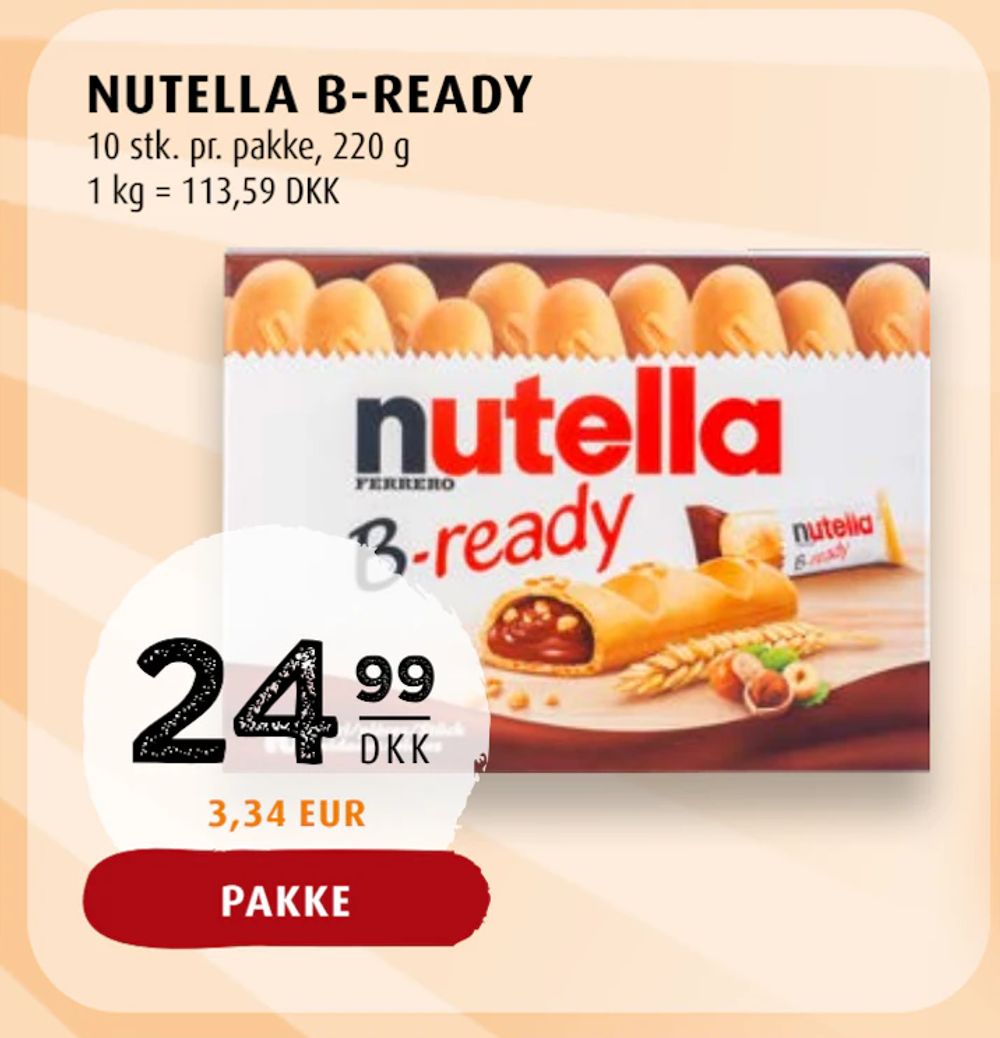 Tilbud på NUTELLA B-READY fra Scandinavian Park til 24,99 kr.