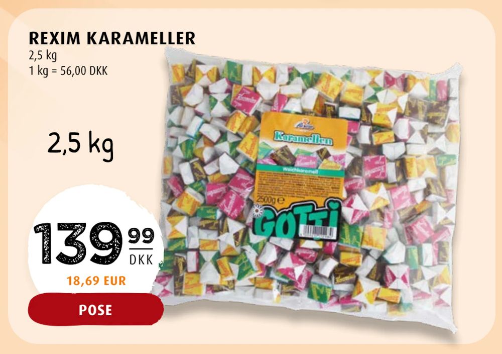 Tilbud på REXIM KARAMELLER fra Scandinavian Park til 139,99 kr.