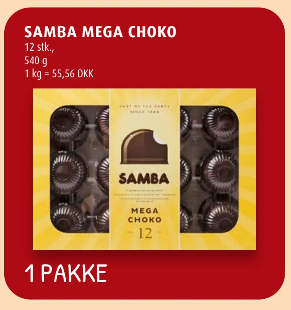 Tilbud på SAMBA MEGA CHOKO fra Scandinavian Park til 30 kr.