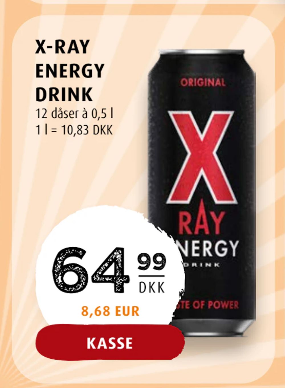 Tilbud på X-RAY ENERGY DRINK fra Scandinavian Park til 64,99 kr.