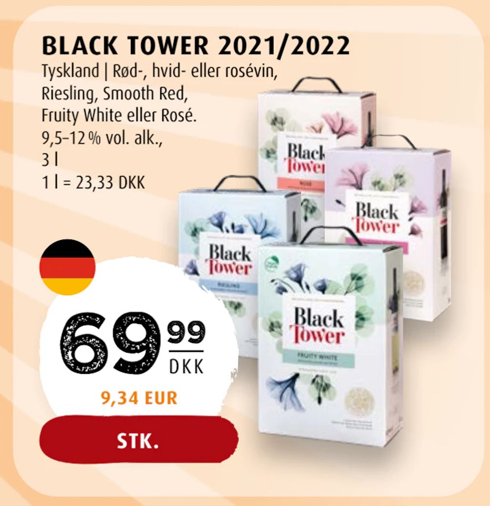 Tilbud på BLACK TOWER 2021/2022 fra Scandinavian Park til 69,99 kr.
