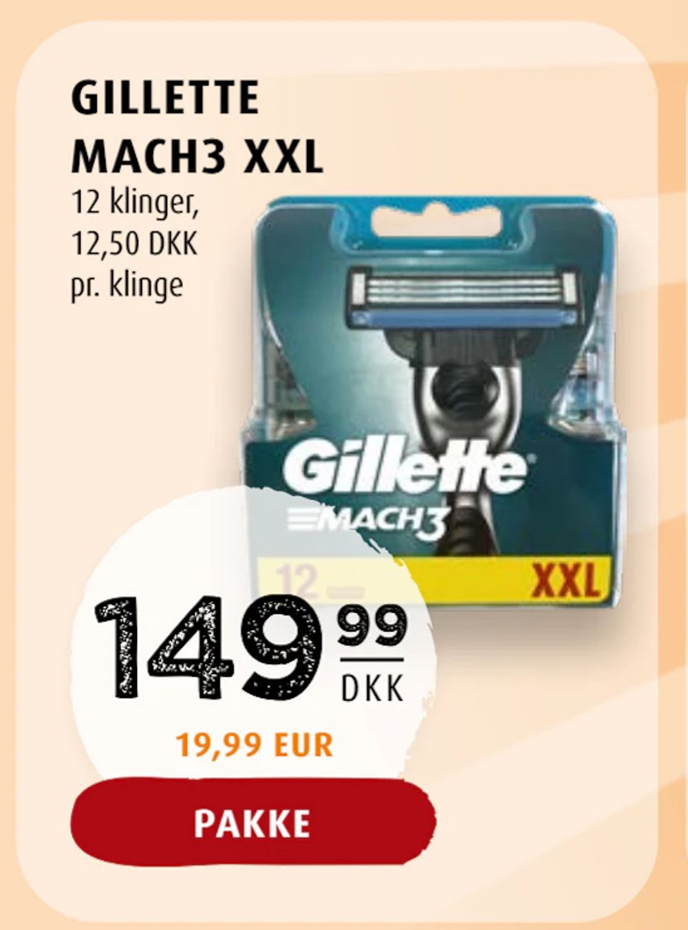 Tilbud på GILLETTE MACH3 XXL fra Scandinavian Park til 149,99 kr.