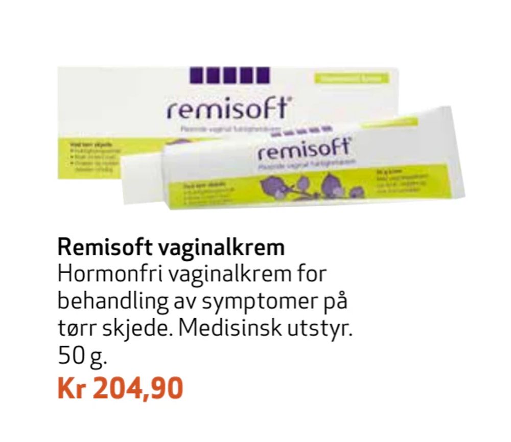 Tilbud på Remisoft vaginalkrem fra Apotek 1 til 204,90 kr