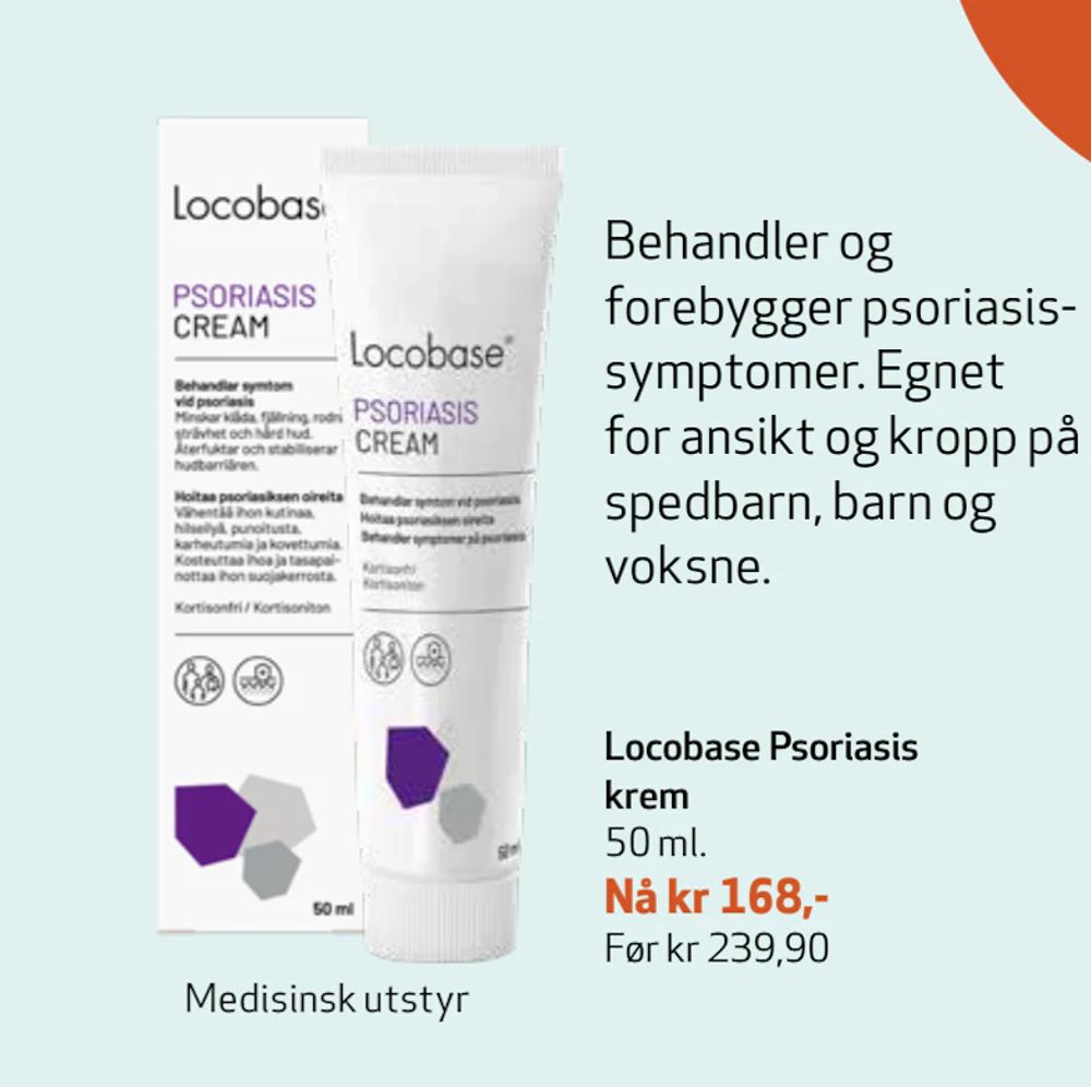 Tilbud på Locobase Psoriasis krem fra Apotek 1 til 168 kr