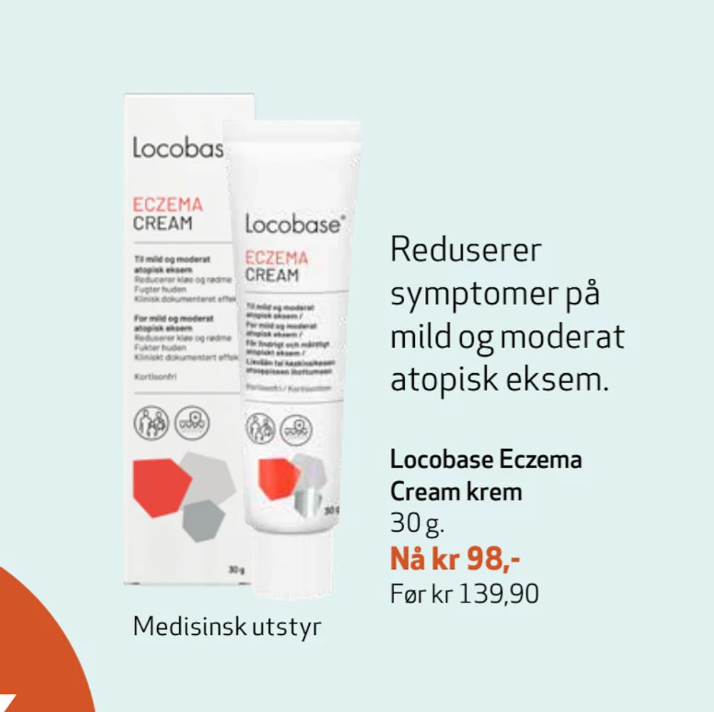 Tilbud på Locobase Eczema Cream krem fra Apotek 1 til 98 kr